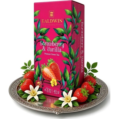 Ealdwin Strawberry Vanilla zelený čaj 20 ks