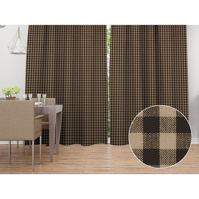 Biante Bavlnený záves Olivia OL-019 Hnedo-béžová kocka malá 140x140 cm