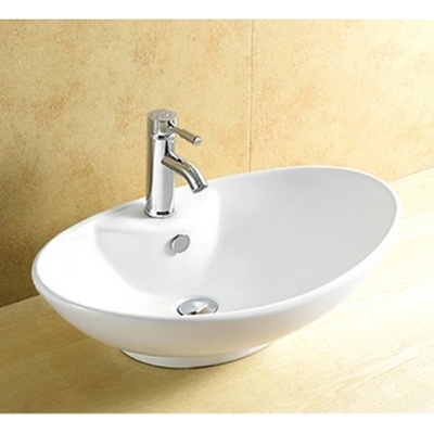 Inter Ceramic Умивалник за баня Анна 65х43см, бял за плот или мебел (846)