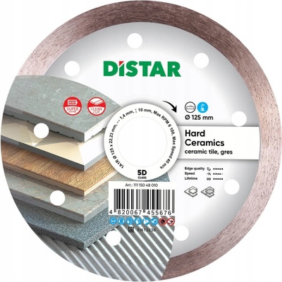 Diamantový kotouč na keramiku a slinutou dlažbu 125 mm Hard Ceramics DISTAR
