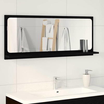 vidaXL Огледален рафт Черния дъб 90 x 10, 5 x 37 cm Инженерно дърво (862528)