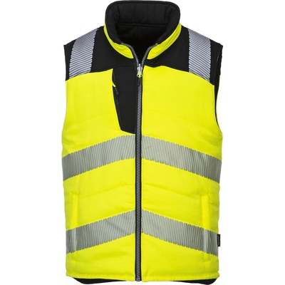 Portwest hi-vis pw374 / Двулицев светлоотразителен жилет - hv жълто/черно l (pw374ybrl)