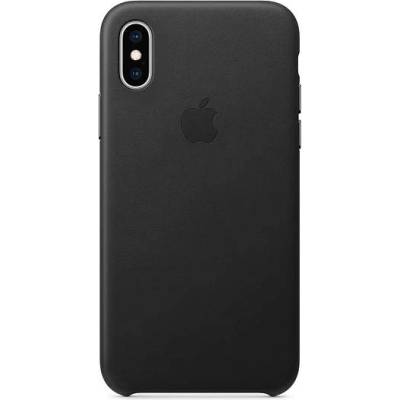 Apple iPhone Leather Case - оригинален кожен кейс (естествена кожа) за iPhone XS (черен)