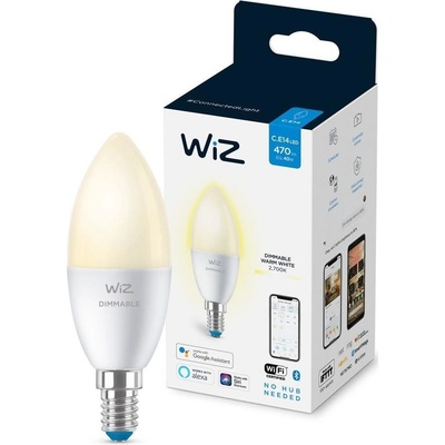 WiZ LED Stmívatelná žárovka C37 E14/4,9W/230V 2700K CRI 90 Wi-Fi WiZ WI0006