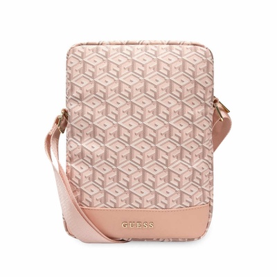 GUESS PU G Cube Tablet Bag 10 - дизайнерска чанта с презрамка за таблети до 10 инча (розов)