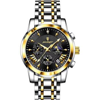 Poedagar Часовник poedagar lu-35001 - Сребристо / Черно kp35001 (lu-35001)