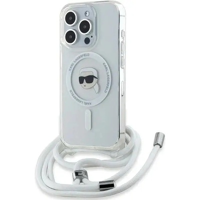 KARL LAGERFELD Кейс Karl Lagerfeld Crossbody IML Karl Head MagSafe за iPhone 15 Pro, прозрачен (3666339287009)