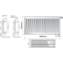 Purmo CV33 500 x 900