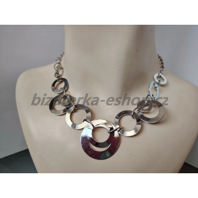 bizuterka-eshop Náhrdelník obruč stříbrný se čtverečkem BZ-06253