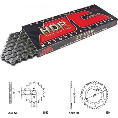 JT Chain Řetězová sada Yamaha WR 125 R,X 09-16