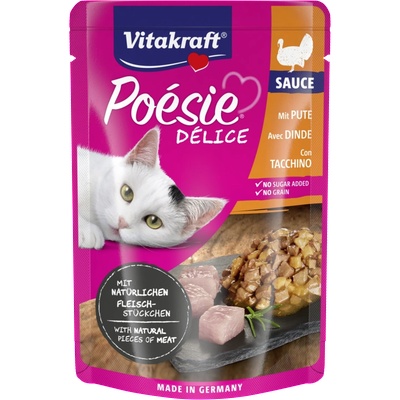 Vitakraft Poesie пауч за котки истински парченца пуешко месо в сос 85gr