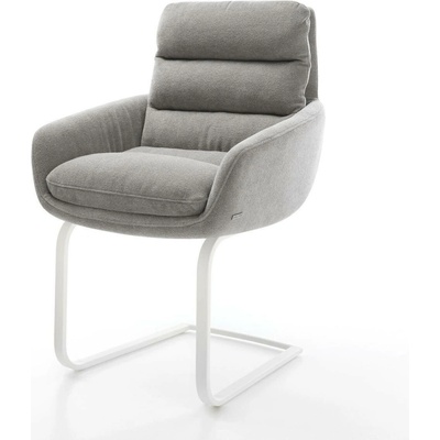 Delife Abelia-Flex s područkami strukturovaná látka Měkký šedá plochá bílá