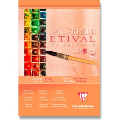 Clairefontaine Etival Cold Pressed - akvarelový blok - A4, 10 listů, 300 g