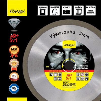 Diamantové kotúče Kowax IQ+ 5v1 125 celoobvodový