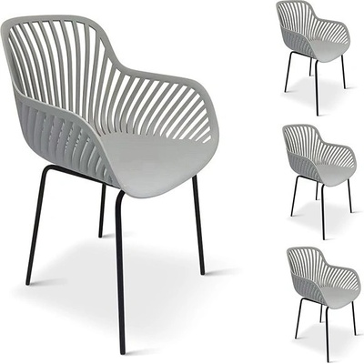 NOELA Křeslo zahradní GABY, šedé 4ks