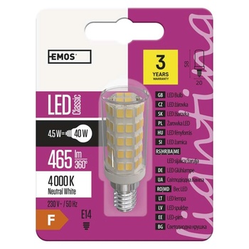 EMOS LED izzó JC E14 4.5W 465lm természetes fehér (DBKF-EMZQ9141) (DBKF-EMZQ9141) (DBKF-EMZQ9141)