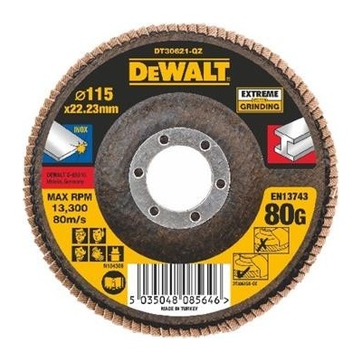 DeWALT DT30621 Brusný lamelový kotouč plochý Extreme na kov 80 G, 115 mm