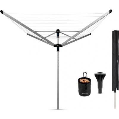 Brabantia Външен простор Brabantia Lift-O-Matic Advance 90300255, 60 м, Регулируема височина, Котва за бетониране, Калъф, Торба с щипки, Резистентен на корозия, Инокс (90300255)