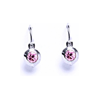 Čištín stříbrné naušnice s pink zirkony NK 1319
