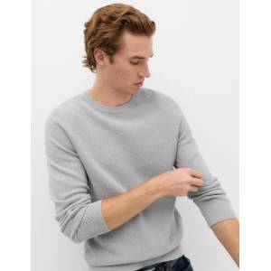 Marks & Spencer Текстуриран пуловер със стойка от чист памук Marks & Spencer сива Marks & Spencer | Siv | МЪЖЕ | S REG