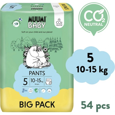 Muumi Baby Nohavičky 5 Maxi+ 10-15 kg 54 ks