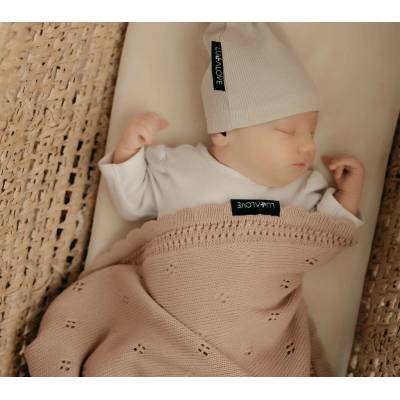 Lullalove Ažurková přikrývka DAISY Karamelově Béžová
