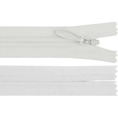 Spirálový zip skrytý YKK No 3 délka 50 cm Varianta: 501 bílá, Balení: 1 ks