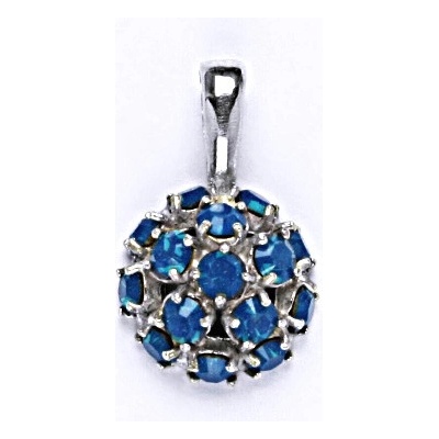 Čištín Stříbrný přívěšek se Swarovski krystaly blue opal,půlkoule,P 1337