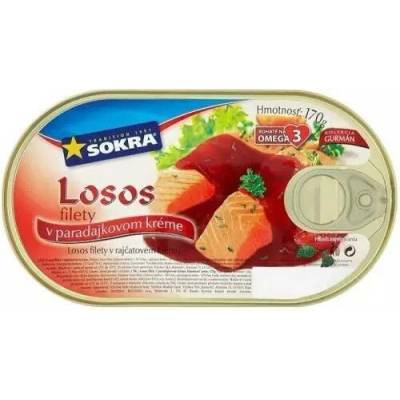Sokra losos filety v tomatě 170 g