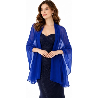 Šifónový šál přes společenské šaty Blankytně modrá – Sleviste.cz