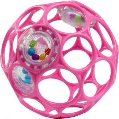 OBALL RATTLE 10 cm loptička/hrkálka Dark Pink