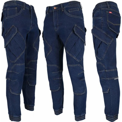 KSVL Jeans Tech pracovní džínové kalhoty strečové modrá