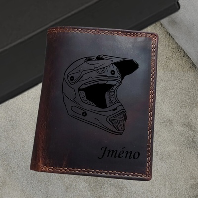 Kožená motorkářská peněženka pro muže