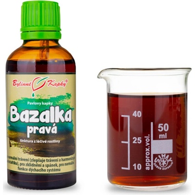 Bylinné kapky Bazalka pravá bylinné kvapky tinktúra 50 ml