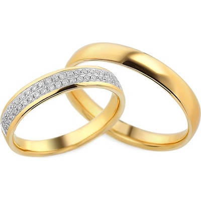 iZlato Forever snubní prsteny se dvěma řadami diamantů IZOBBR013