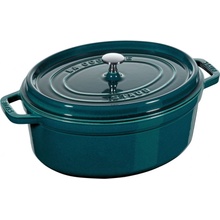 Staub Oválný litinový hrnec s poklicí Cocotte, mořská modř, 33 cm / 6,7 l 1103337