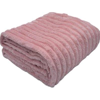 TiaHome Mikroplyšová deka Stripe růžová 150x200