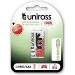 Uniross Акумулаторни батерии Uniross 8288, AAA, 1.2V, 1000mAh, NiMH, 2бр (8288)