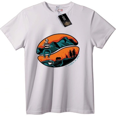 NOONEBRAND Тениска с Кафе Скелет Приключение - 2XL, White