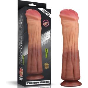 Lovetoy Dual Layered Platinum Silicone 12" Cock