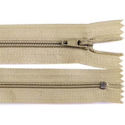 Spirálový zip No 3 délka 18 cm autolock Varianta: 308 hnědá přírodní, Balení: 1 ks