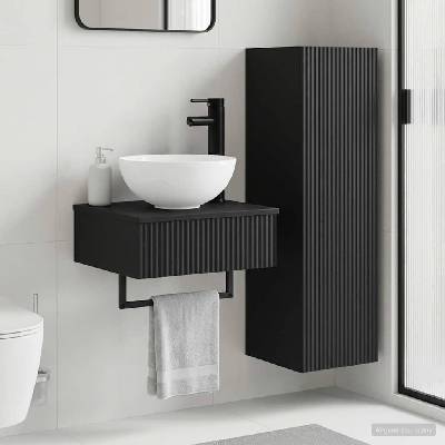 vidaXL Комплект мебели за баня 2 бр. Черно 33 x 34, 5 x 100 см (3406094)