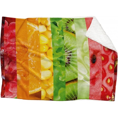 Impar fleece deka Koláž ovoce Podšití beránkem ANO 150x120