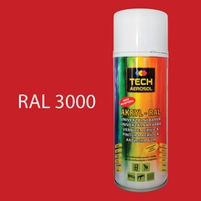 TECH AEROSOL Univerzální akrylová barva ve spreji 400 ml RAL 3000 ohnivě červená lesk