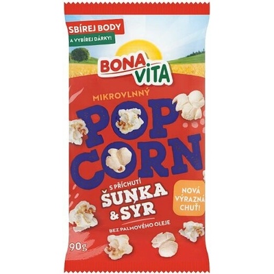 Bona Vita Popcorn s príchuťou šunka & syr 90 g