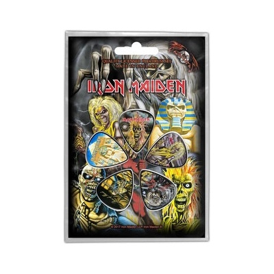 CurePink: | Kytarová trsátka Iron Maiden: Early Albums set 5 kusů [PP015]