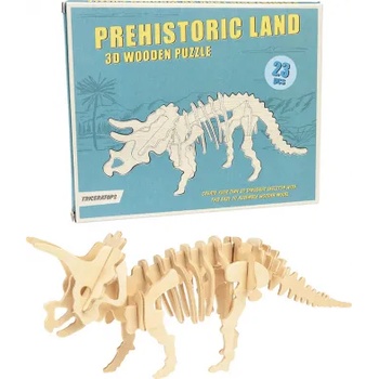 Image 1 of Rex London Дървен 3d пъзел - Праисторическа земя - Трицерат (28268)