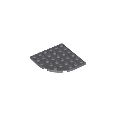 Lego 6003 Dark Bluish Gray Plate, Round Corner 6 x 6