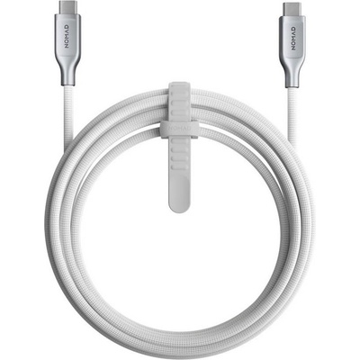Nomad Здрав кевларен USB-C към USB-C кабел за MacBook и устройства с USB-C порт (300 см) - Nomad Kevlar USB-C to USB-C Charging Cable 240W (бял) (NM014681858)