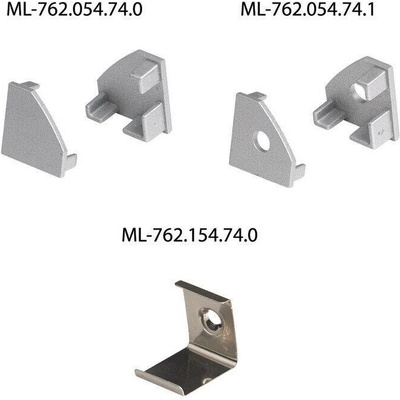 ML-761.054.74.1 Rohový hliníkový profil RT2, 18x18mm, včetně mléčného difuzoru, 1m